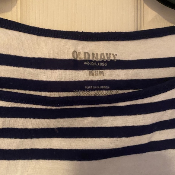 Long sleeve navy/white stripped tee shirt - Picture 3 of 3
